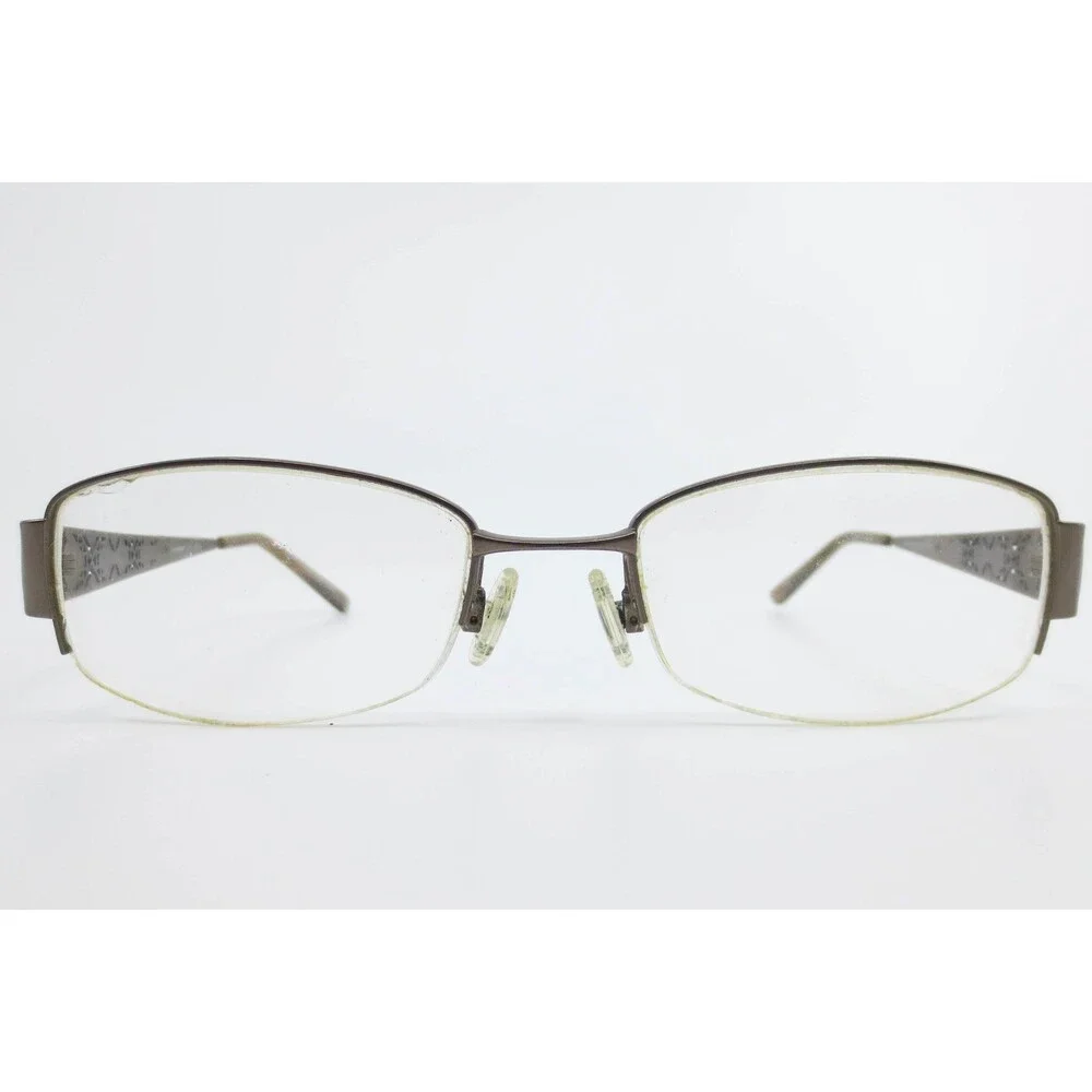 Charmant Titanium Eyeglasses Brown Filigree Rectangular Frames CH10825 LB